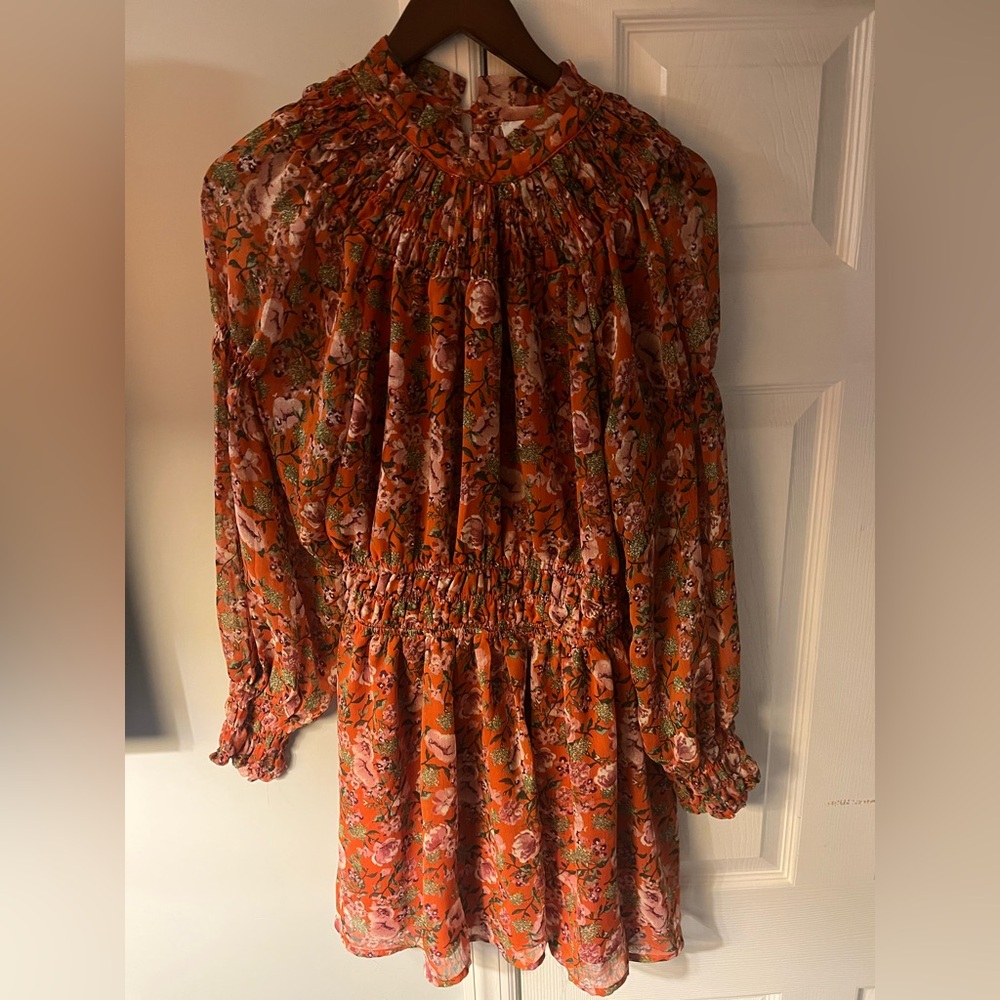 En Saison Floral Long Sleeve Mini Dress